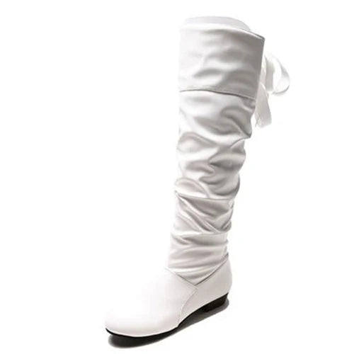 Women  Knee High Boots Red Black White Tall Boots