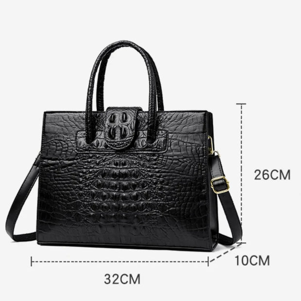 Elegant Croc-Embossed PU Leather Tote