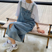 Spring Summer Denim Overall Dress Women