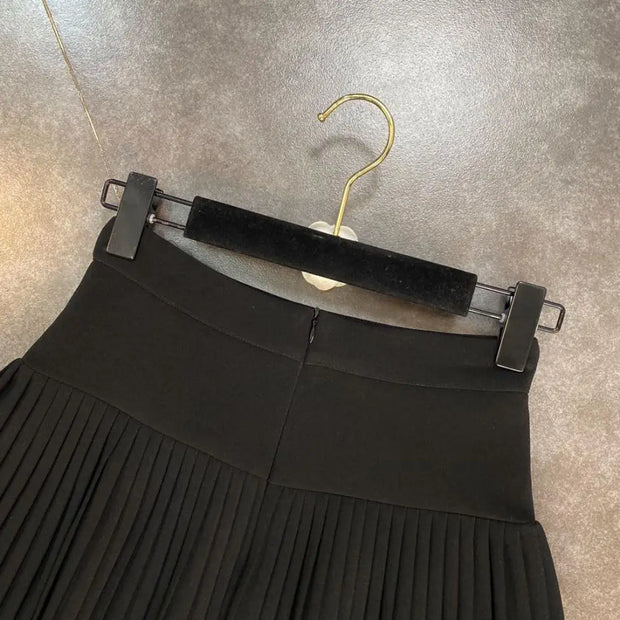 Pleated High-Waist Mini Skirt