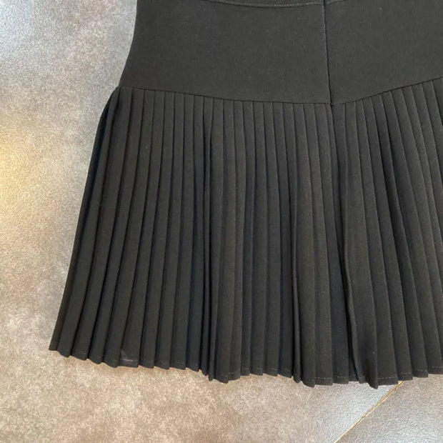 Pleated High-Waist Mini Skirt