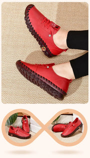 Comfort Leather Walking Sneakers - Everyday Wear