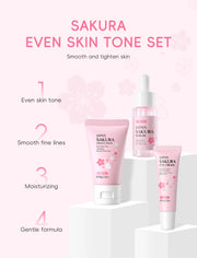 3pcs/set Sakura Skin Care Sets Face Cream Serum Eye Cream Face