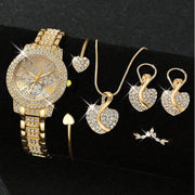 Luxury Gold Watch & Jewelry Set - 4 Piece Collection