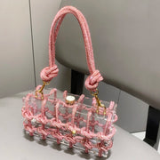 handmade Rhinestones Evening bag silver Crystal handmade Bags
