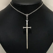 Gothic Sword Pendant Necklace - Bold Statement Chain