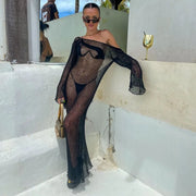 Women Beach Tunic Sexy See-through