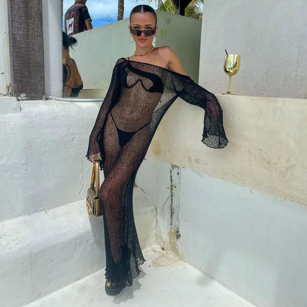 Women Beach Tunic Sexy See-through