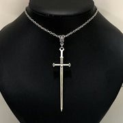 Gothic Sword Pendant Necklace - Bold Statement Chain