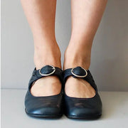 Women Shoes Low Heels Single Shoes Retro New Soft Sole Women Casual Shoes Thick Heels Work Mother Shoe Buckle Shallow High Heels