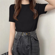 Blusas Mujer Blouses Top FemmeTops Women Blusas Mujer De Moda Verano Short Sleeve Knit Blouse Women Knitted Pullovers 2025