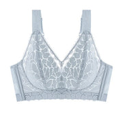 Underwear for women in summer, big chest, small gathering, anti sagging, no steel ring, fat, mm ultra-thin plus size text bra