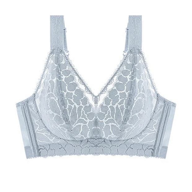Underwear for women in summer, big chest, small gathering, anti sagging, no steel ring, fat, mm ultra-thin plus size text bra
