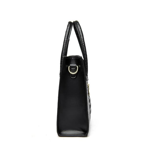 Elegant Croc-Embossed PU Leather Tote