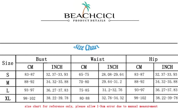 BEACHBELE Bikinis Summer Fashion Chic Solid Chain Halter Neck Backless Lace Up Sleeveless Swimsuit Holiday Beachwear For Women