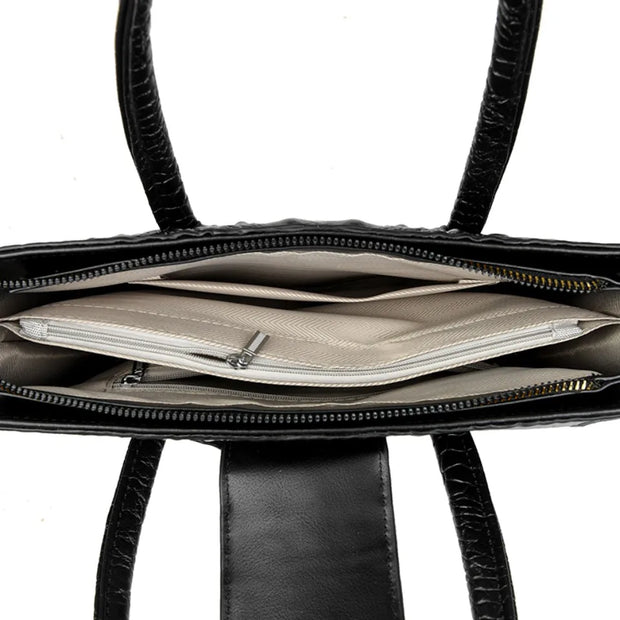 Elegant Croc-Embossed PU Leather Tote