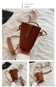 Women's Mobile Phone Bag Female Messenger Shoulder Bags Crossbody Retro PU Leather Bags Mini Handbags New Girls Purse Designer