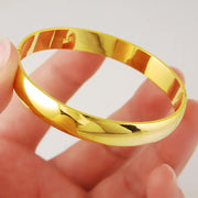 Glossy Gold-Plated Bangle - 24K Inspired Bracelet