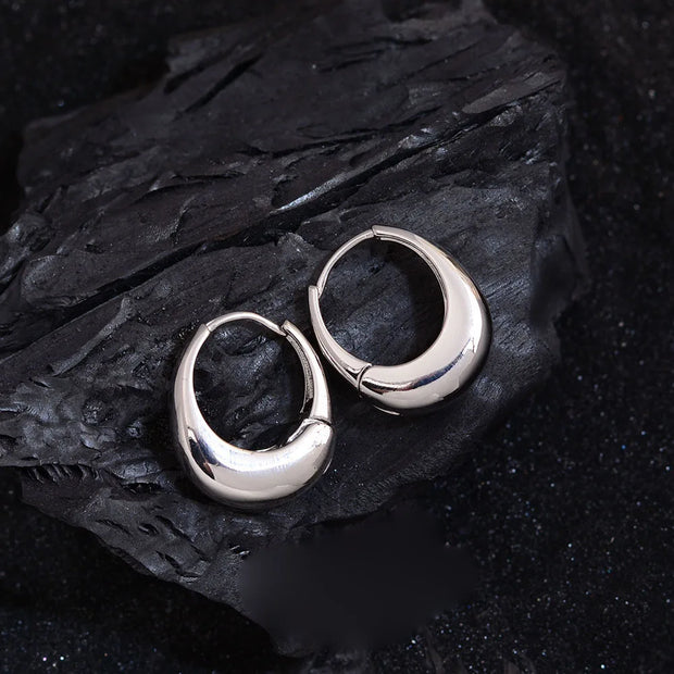 925 Sterling Silver Earrings For Women Trendy Simple Circle Handmade Earring Jewelry Prevent Allergy Party Accessories