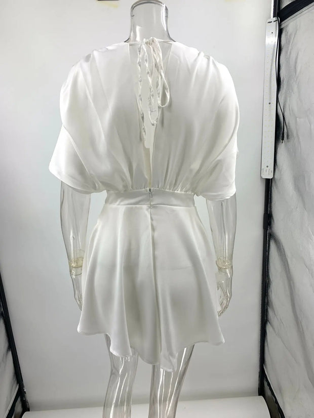 Jump Suits for Women 2025 Summer New Deep V Temperament Commuter Low-cut Sexy Fashion Waist Satin Jumpsuit Women Monos Mujer