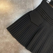 Pleated High-Waist Mini Skirt