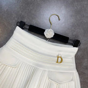 Pleated High-Waist Mini Skirt
