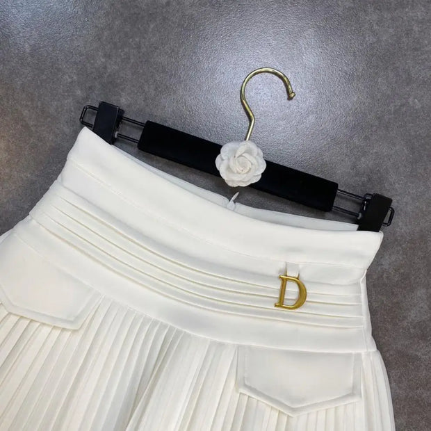 Pleated High-Waist Mini Skirt