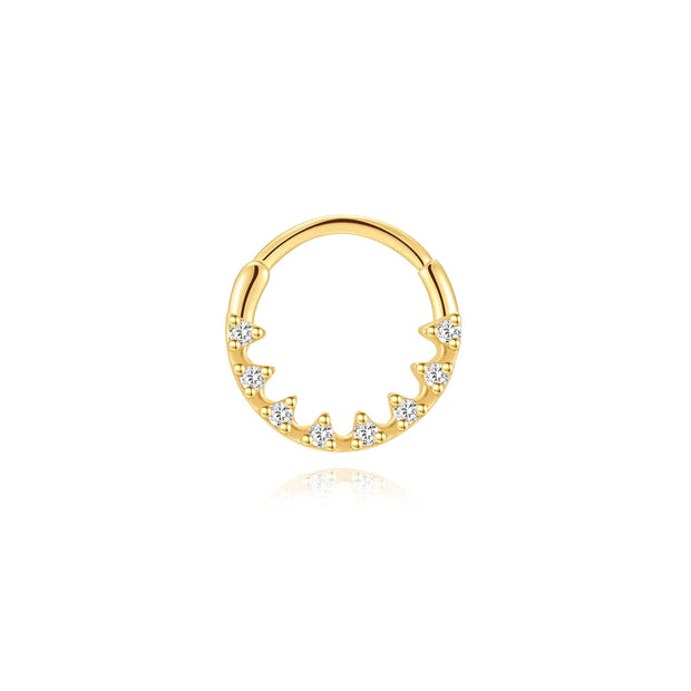 Sterling Silver Zircon Nose Ring - Elegant 925 Hoop