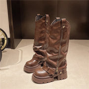 Retro High Western Boots - Bold Streetwear Look