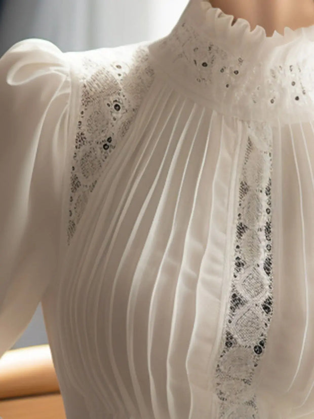 Elegant Lace Patchwork Blouse Top