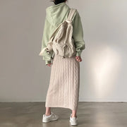 Solid Knitted Skirts For Womenew