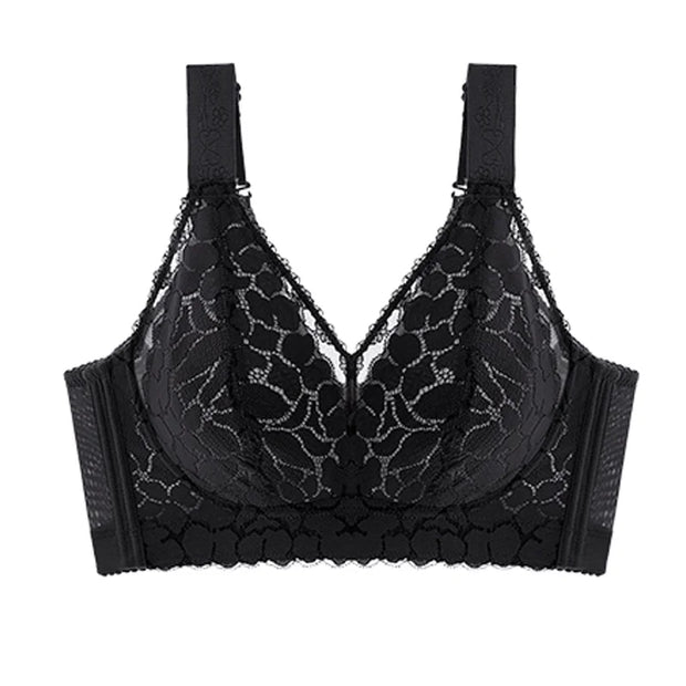 Underwear for women in summer, big chest, small gathering, anti sagging, no steel ring, fat, mm ultra-thin plus size text bra