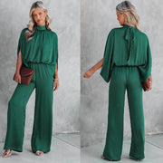 Elegant Cape Sleeve Jumpsuit - Autumn Chic