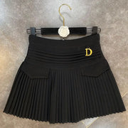Pleated High-Waist Mini Skirt
