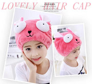 Dry Towel Bath Cap Cute Cartoon Coral Velvet Wrap Head Towel Hair Towel Absorbent Quick Dry Hair Cap Female Children and Adults