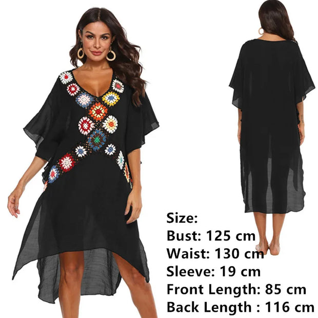 Mujer Beach Dress Bikini Cover Up White Beachwear Long Dresses Summer Sundress Cover Ups saida de praia feminina 2025 vestidos