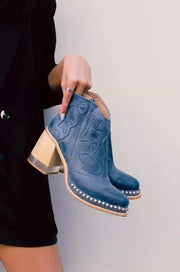 Western-Inspired Leather Ankle Boots