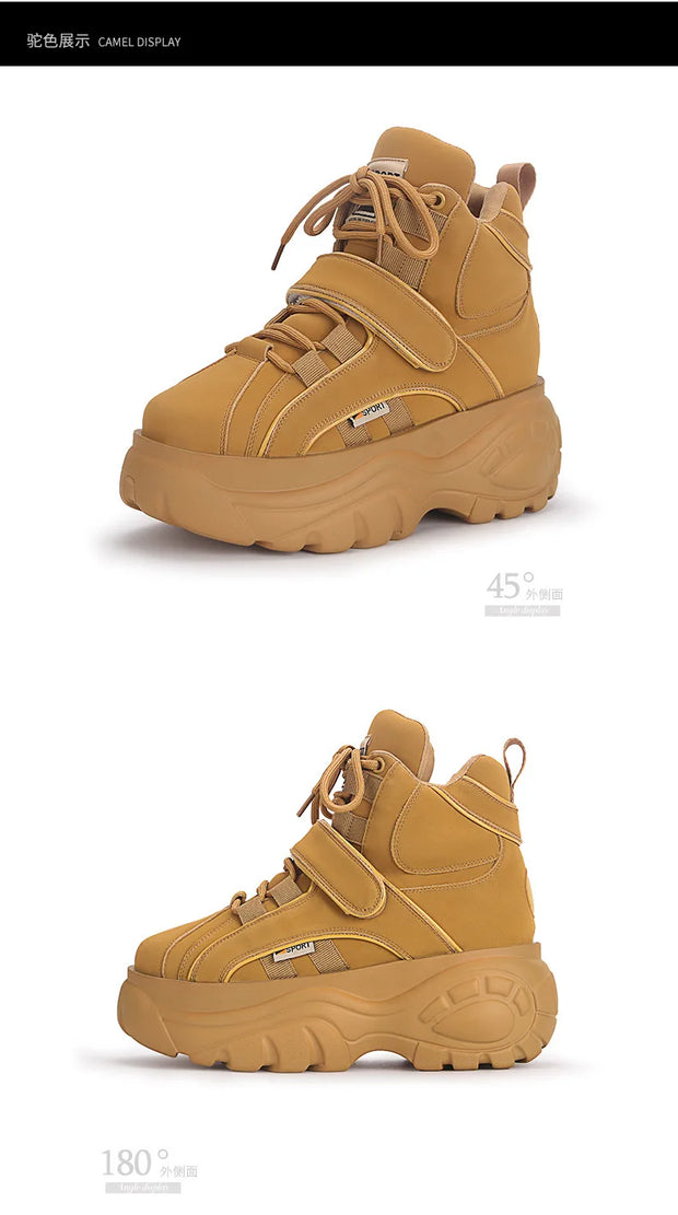 Chunky Platform Sneakers with Hidden Heel Lift