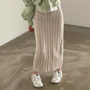Solid Knitted Skirts For Womenew
