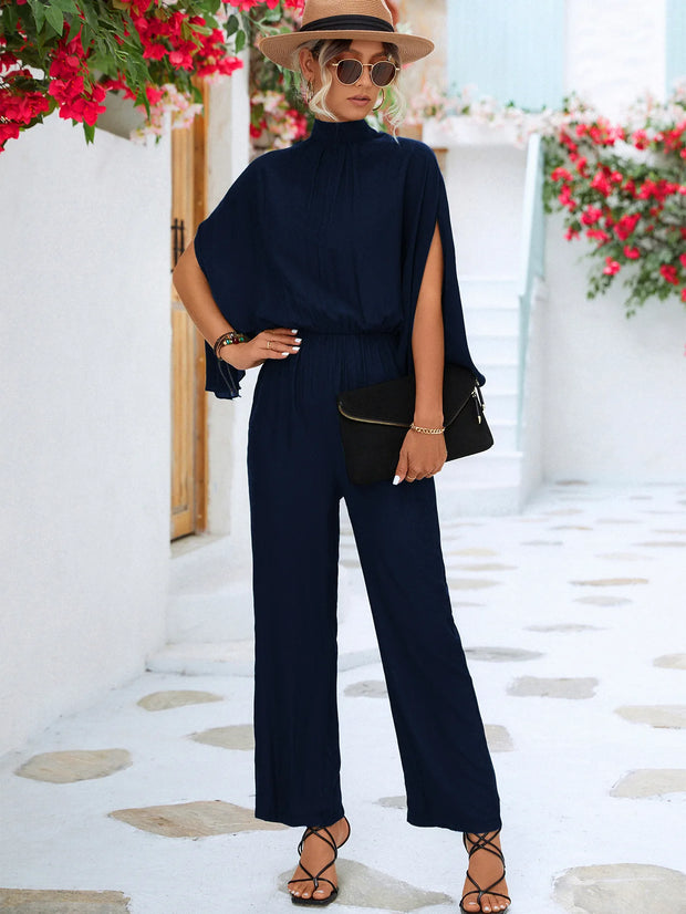 Elegant Cape Sleeve Jumpsuit - Autumn Chic
