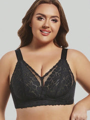 Underwear for women in summer, big chest, small gathering, anti sagging, no steel ring, fat, mm ultra-thin plus size text bra
