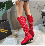 Women  Knee High Boots Red Black White Tall Boots