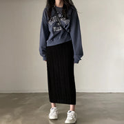 Solid Knitted Skirts For Womenew