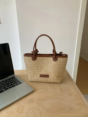 Woven Straw Crossbody Tote