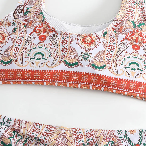 Bikini Ethnic Style Print 2-piece Swimsuit Women