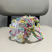 handmade Rhinestones Evening bag silver Crystal handmade Bags