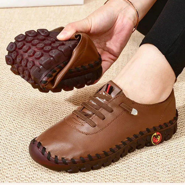 Comfort Leather Walking Sneakers - Everyday Wear