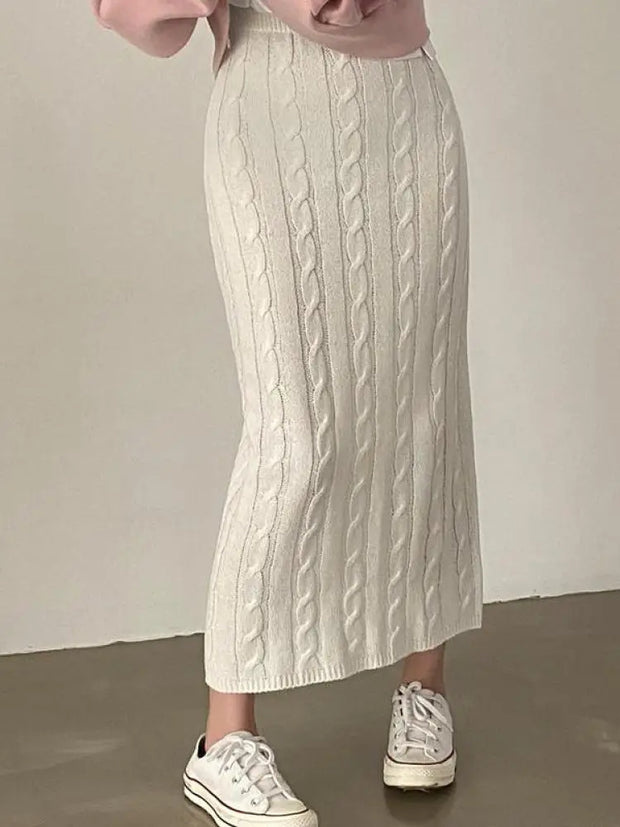 Solid Knitted Skirts For Womenew