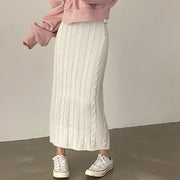 Solid Knitted Skirts For Womenew