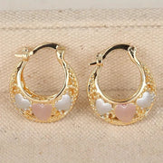 Golden Elegant Love Hoop Earrings